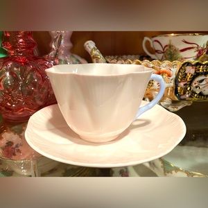 Shelley Dainty Solid Pink Teacup & Saucer - Rare Bone China England